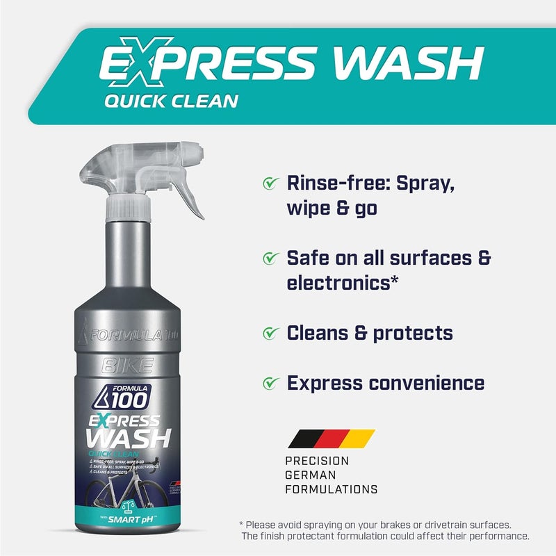 Formula 100 Quick Clean Express Bike Wash – On-the-Go Cleaning for Bicycles & Electric Bikes – Gentle, Effortless, Protects & Preserves Finish - Image 1